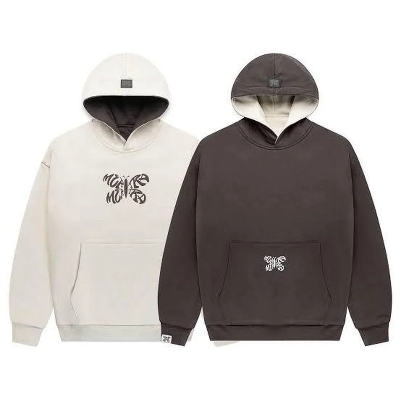 Mertra Beige and Brown Hoodie Mertra Beige and Brown Hoodie
